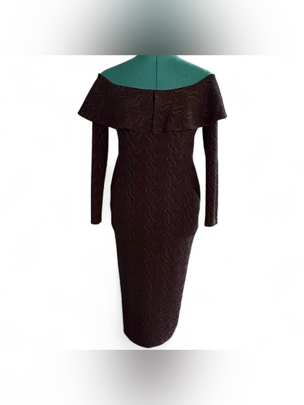 BCBGeneration Off-Shoulder Long Sleeve Midi Dress in Black